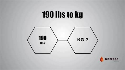 190 lb to kg - What is the formula to convert 190 Kg to Lb. Kilograms to Pounds formula: [Lb] = [Kg] / 0.453592. The final formula to convert 190 Kg to Lb is: [Kg] = 190 / 0.453592 = 418.88. Kilogram is the SI unit of mass. Mass is defined as the tendency of objects at rest to remain so unless acted upon by a force. Kilogram came from the French word kilogrammes.